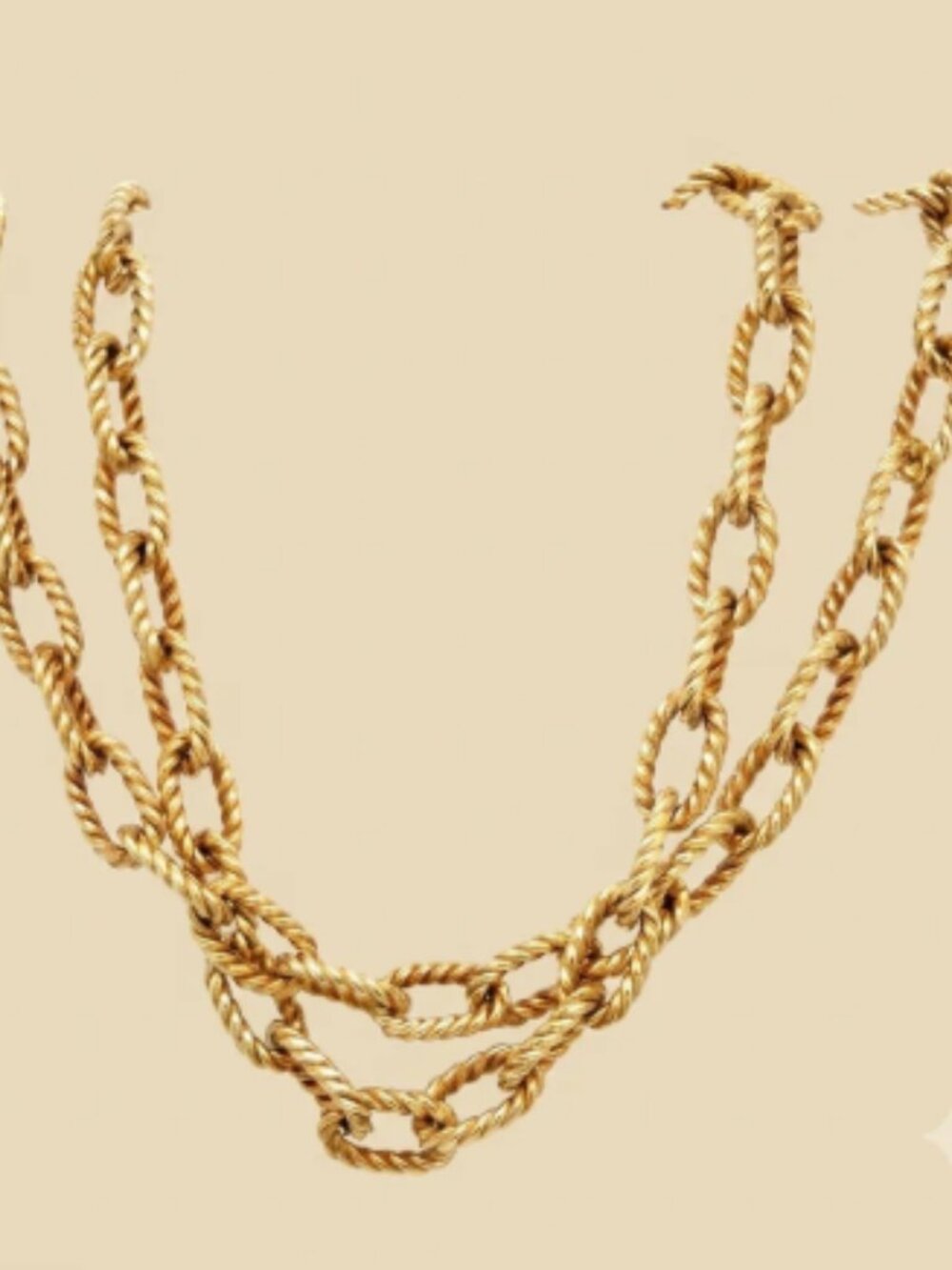18K Cartier Solid Yellow Gold Oval Braided Link Spectacular Necklace